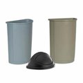 Eat-In Wastebasket- Half Round- 21 Gallon- 12in.x21in.x28-.63in.- Gray EA1189941